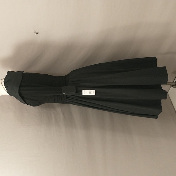 Black Party Dress Vintage Jessica Howard NWT Fit and Flare Sexy Neckline Flirty - Picture 3 of 10